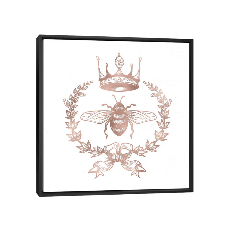 « Grand Bee » par nature Magick-impression d’art graphique, H 26 po x l 26 po x P 1,5 po, Toile avec cadre noir, Pas de tapis