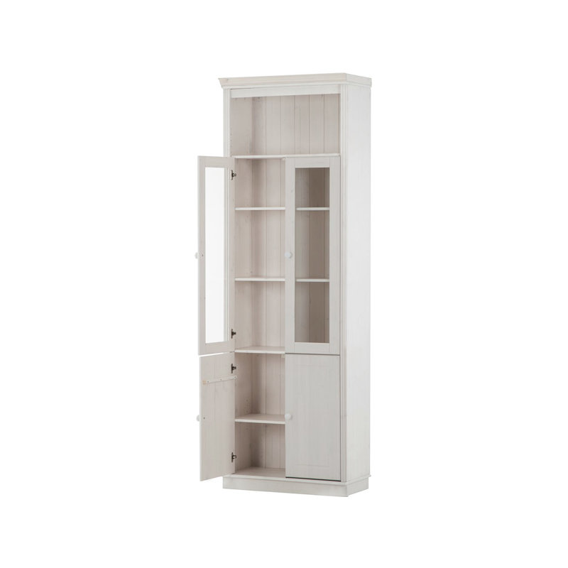 Demetricia 223cm H x 74cm W Library Bookcase, White