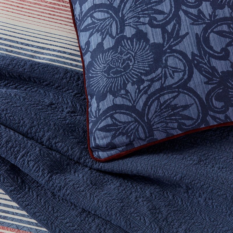 Stafford Floral Blue Square Boudoir / Breakfast Cushion