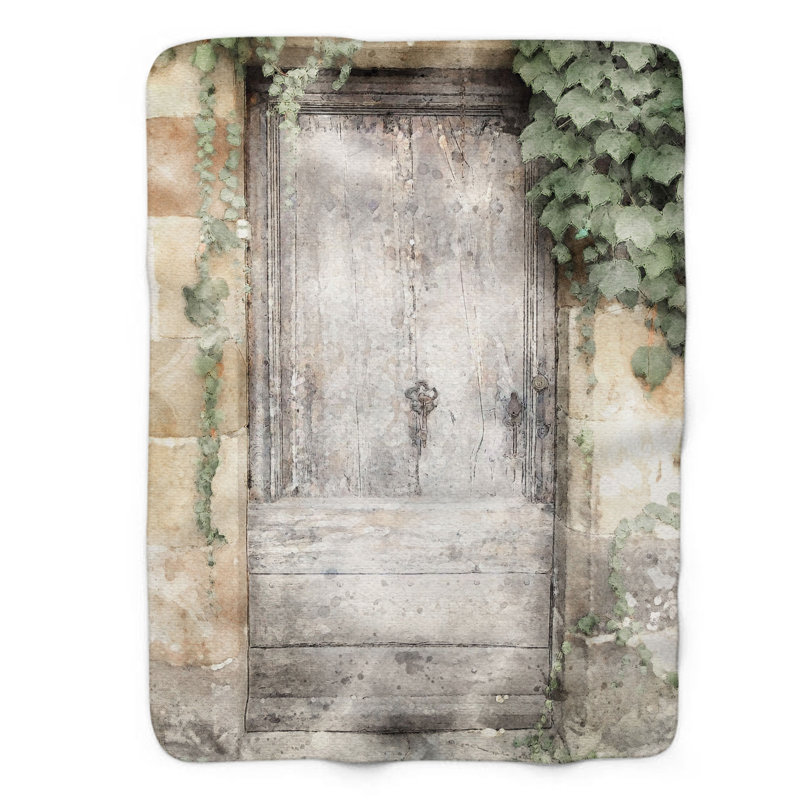 Painted Portals - Couverture sherpa de qualité supérieure 1 pièce, L 50 po x L 60 po