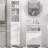 Tall Bathroom Storage Cabinet/Freestanding Linen Tower With 3-Tier Open Adjustable Shelf, White