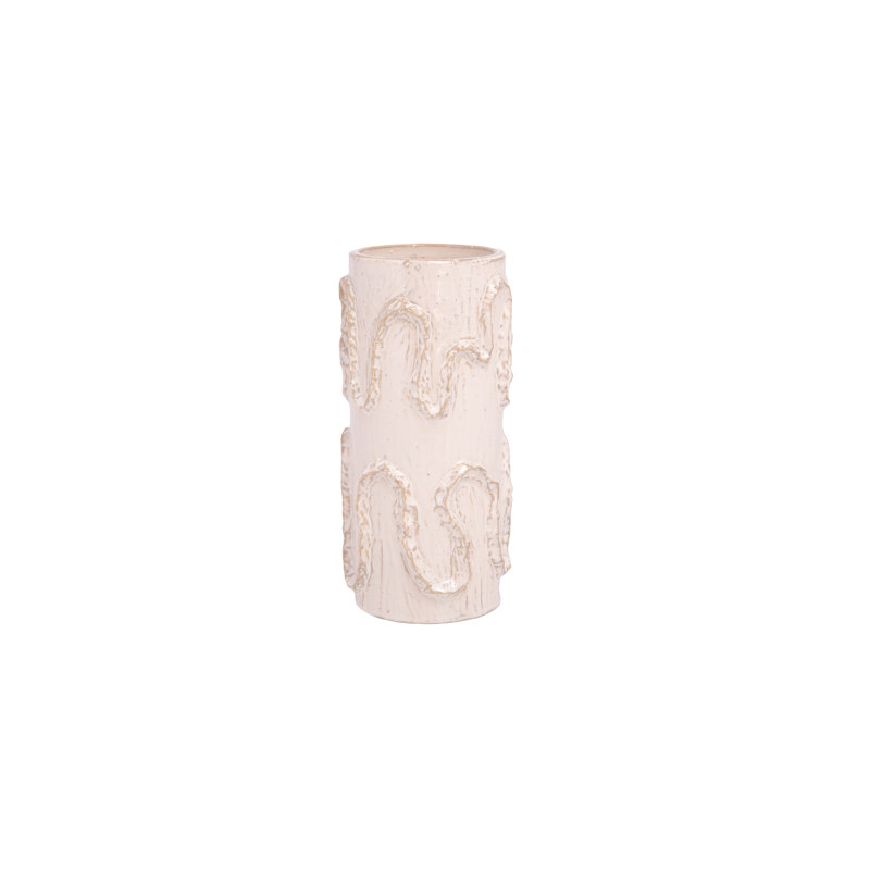 Ceramic Cylinder Vase Finish White