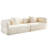 Modern White Sectional With Fabric And High Density Sponge Inner Filling Resilient Solid Wood Frame Textile