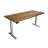 Skyscraper Electric Height Adjustable Standing Desk, Dual Motor and Digital Control with Memory, 72x30, Real Reclaimed Wood Top with Brushed Silver Frame-765077113-765077059