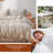 100% Linen Duvet Cover Set, 3 Pieces Belgian Flax Breathable Bedding,  (1 Comforter Cover+2 Pillowshams) With Tie Closure Style-115111606-115111609