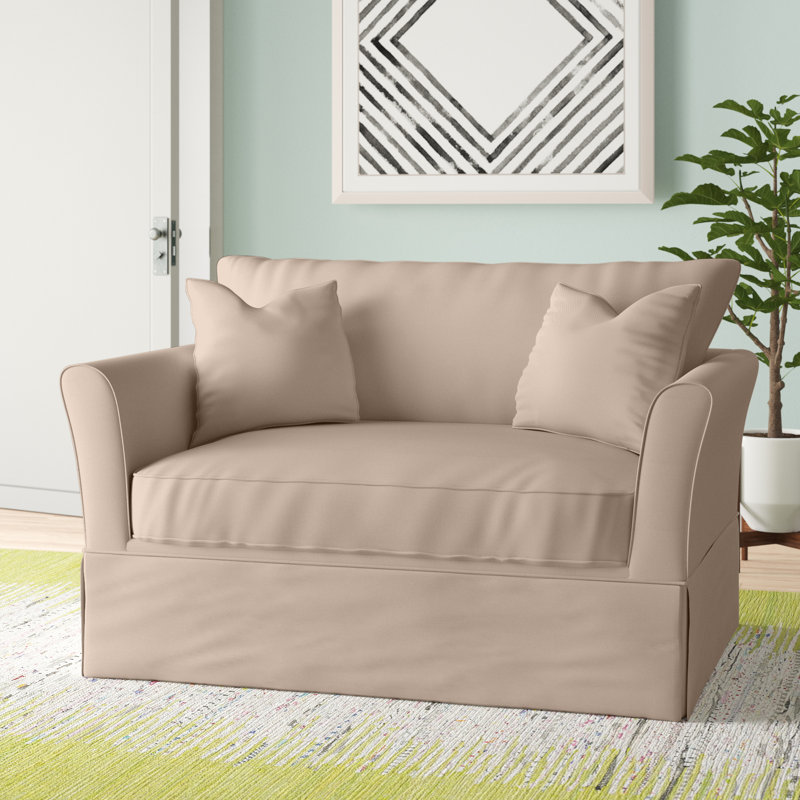 Chaise et demi rembourrée Shelby, Tissage de conversation en lin