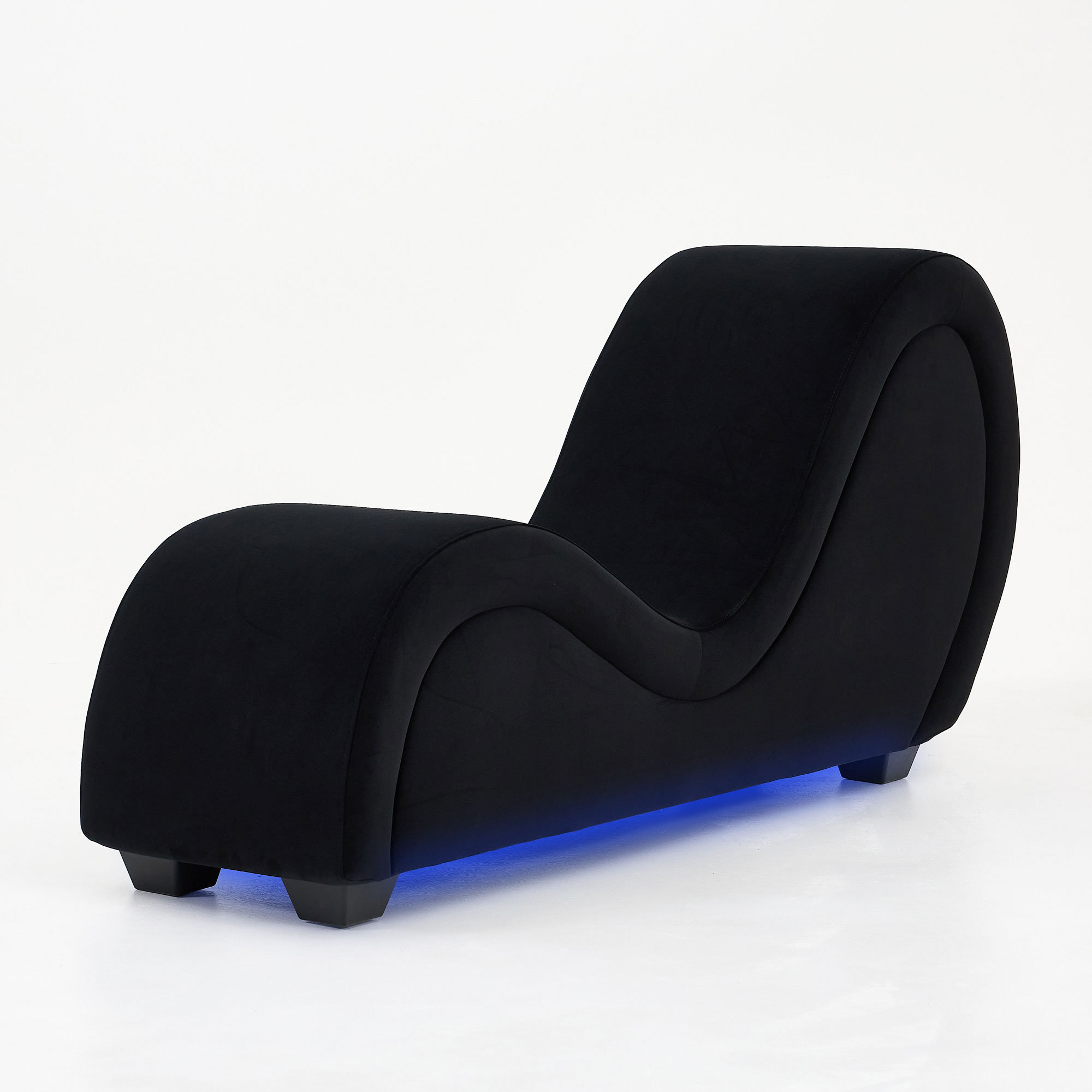 Ebern Designs Velvet-covered Curved Lounge Chair With Integrated ...