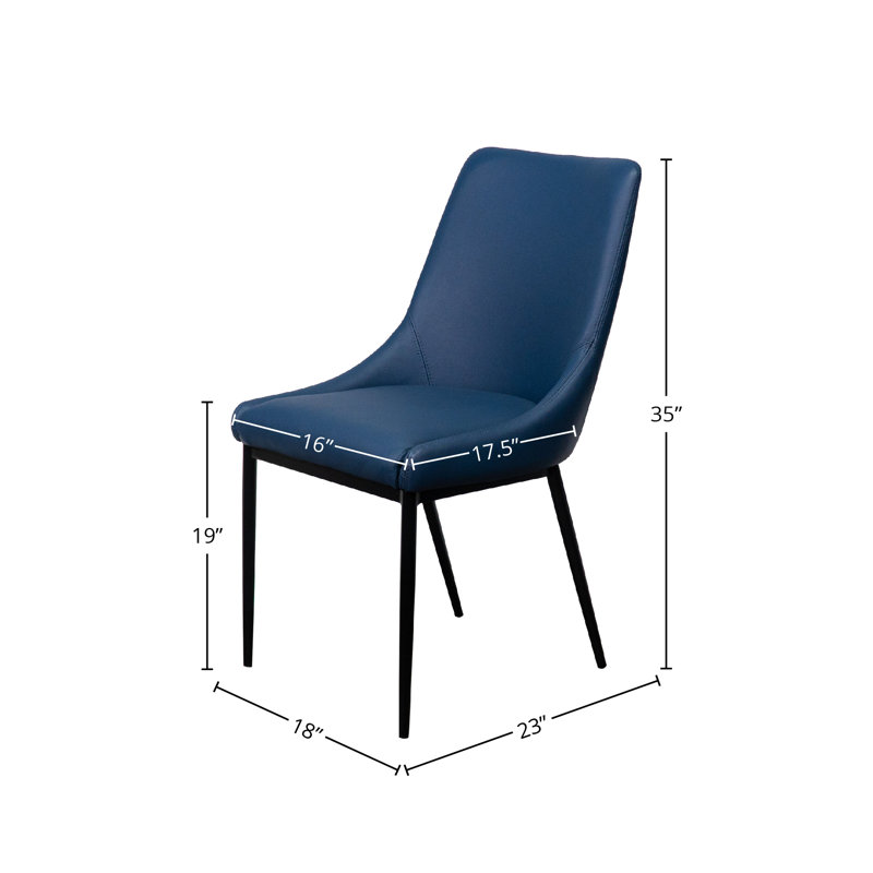 Chaise rembourrée en cuir véritable Ibbe, Noir