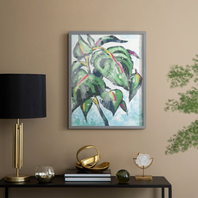 «Candy Palm Fresco I», reproduction encadrée - bois massif