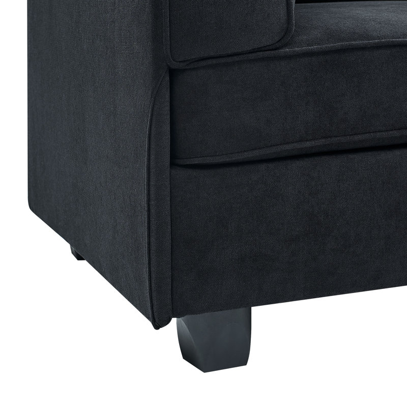 Boutwell Upholstered U-Shaped Sectional Reversible, Dark Grey