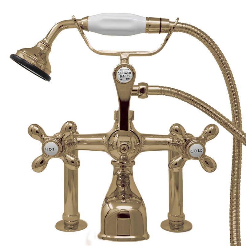 Robinet de baignoire à fixation sur comptoir British Téléphone (P0462) par Strom Living, Laiton brut non laqué