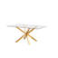 Ensemble de salle à manger rectangulaire en verre 63 po x 39 po avec chaises d'appoint en velours et base dorée-301132019-307159940