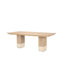 Jurine Mango Wood + Travertine Dining Table-99238347
