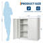 Armoire de rangement en métal 2 portes - Armoires verrouillables de 36 po avec 2 tablettes réglables, casier en acier robuste pour bureau à domicile, armoire de rangement verrouillable avec clés-736214843