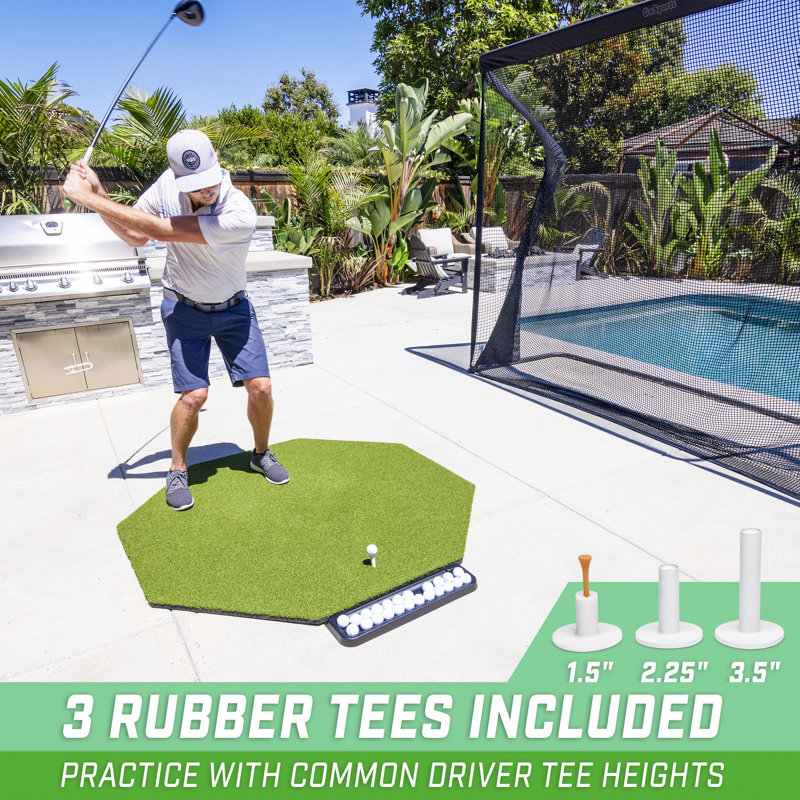 Elite 5' x 5' Green Artificial Turf Golf Hitting Mat