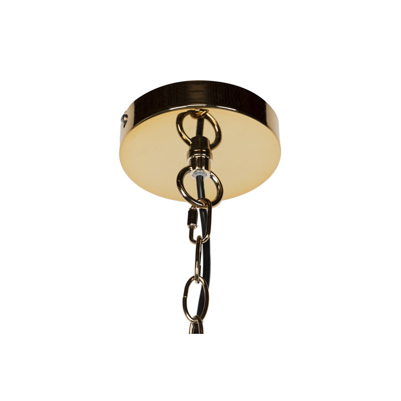 1 - Light Drum Pendant, Cobalt Blue/Orange