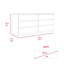 Commode double 6 tiroirs, plateau supérieur, blanc-2025792009