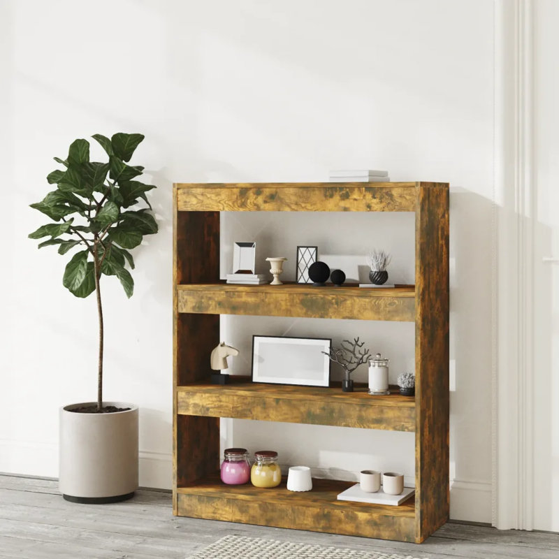 Geisha Etagere Bookcase, 103cm H x 80cm W x 30cm D, Rustic Brown