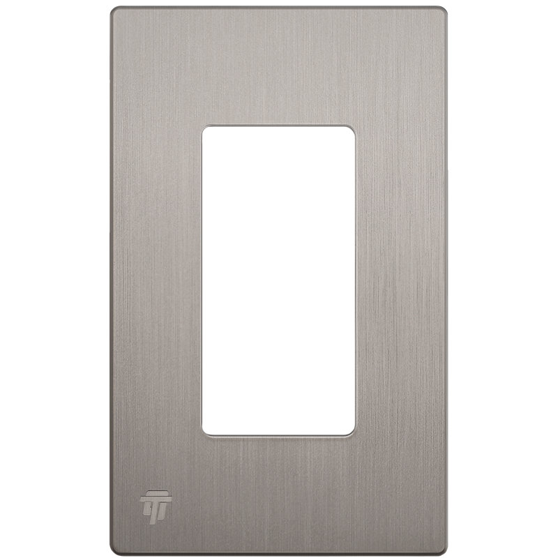 Plaque murale décorative sans vis à 1 bande Enlerites - nickel brossé, Nickel brossé, H 4,68 po x L 2,93 po