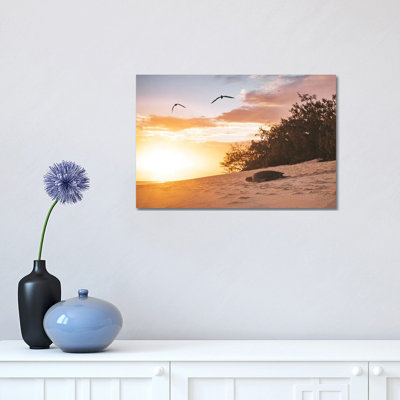 Sunrise Turtle On Beach by James Vodicka - Wrapped Canvas Gallery-Wrapped Canvas Giclée