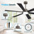 60inch Double-Sided  Playwood Black and Light-colored Wood Grain Blades 6-speed Dc With Integrated Led Ceiling Fan, Charcoal Grey-744091321-744091207