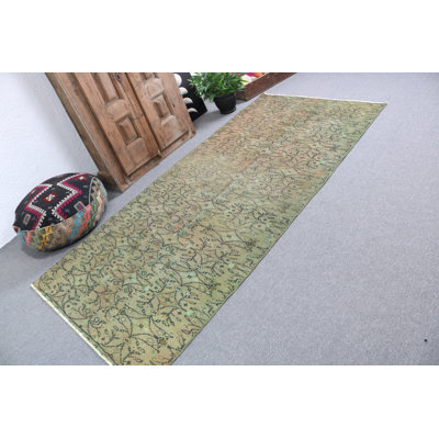 Tapis oriental rétro vert Anatolian parfait pour la décoration de chambre à coucher avec un style turc classique