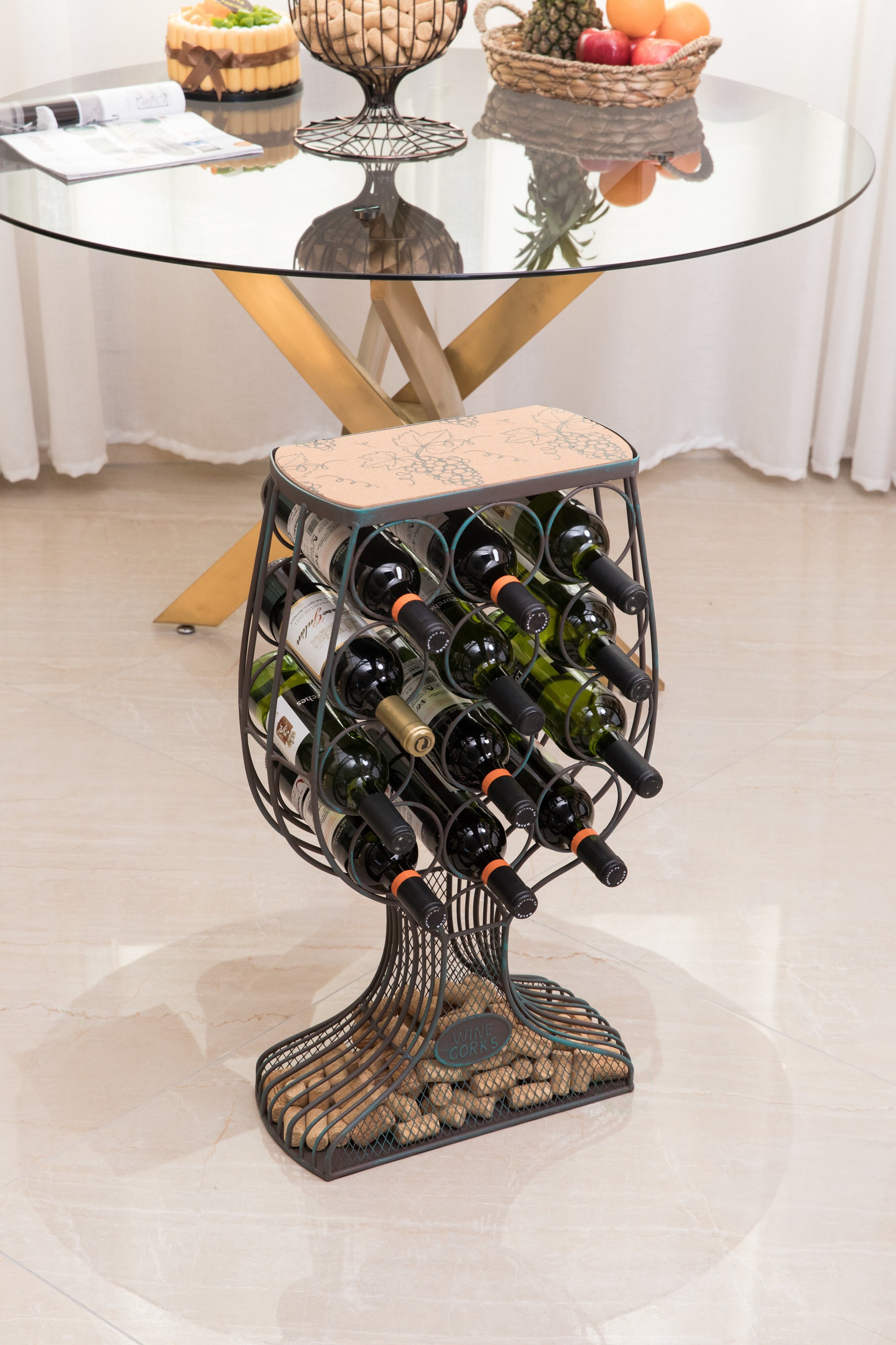 Bottle shaped wine discount rack