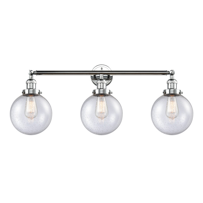 Clementina 3 - Light Dimmable LED Vanity Light, 6 Watt Vinage LED Bulb, Seedy, Polished Chrome