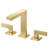 8" Widespread 3-Hole Bathroom Faucet In Brushed Gold, Square Dual Handles & Removable Aerator