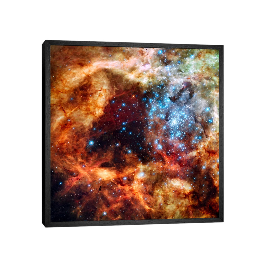 R136 Star Cluster (Hubble Space Telescope) - Floater Frame Print on Canvas
