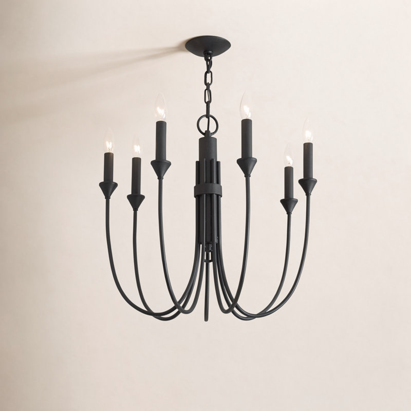 Cate 7 - Light Chandelier, Forged Iron