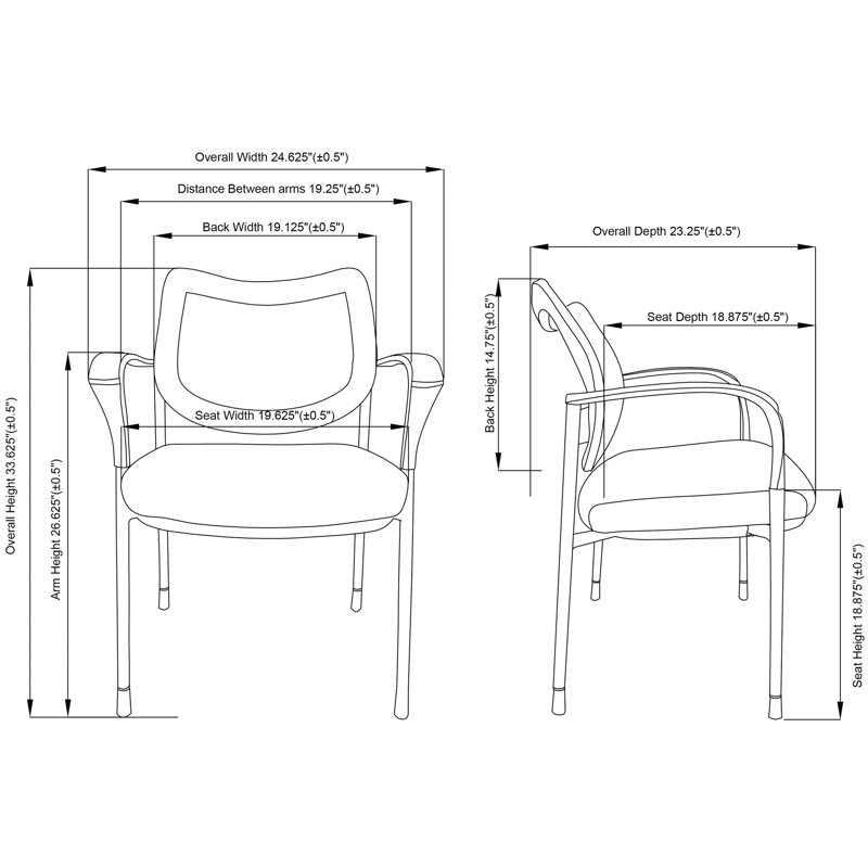 Chaise de salle d'attente en maille l 24,63 po
