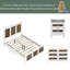 Ensemble de chambre à coucher 4 pièces, lit plateforme grand avec des autocollants en bois, table de chevet et commode avec poignée en métal-947488496