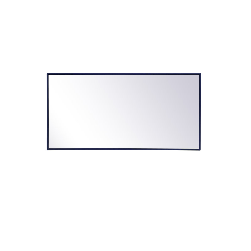 Sabine Metal Rectangle Wall Mirror, 36" x 18", Blue