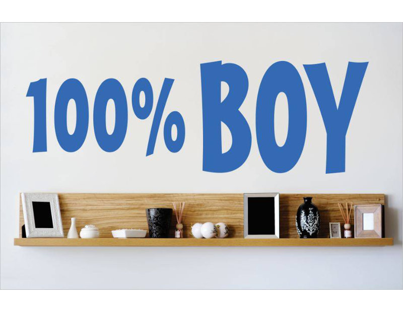 Text & Numbers Wall Decal, Blue, 10" H x 40" W x 0.16" D
