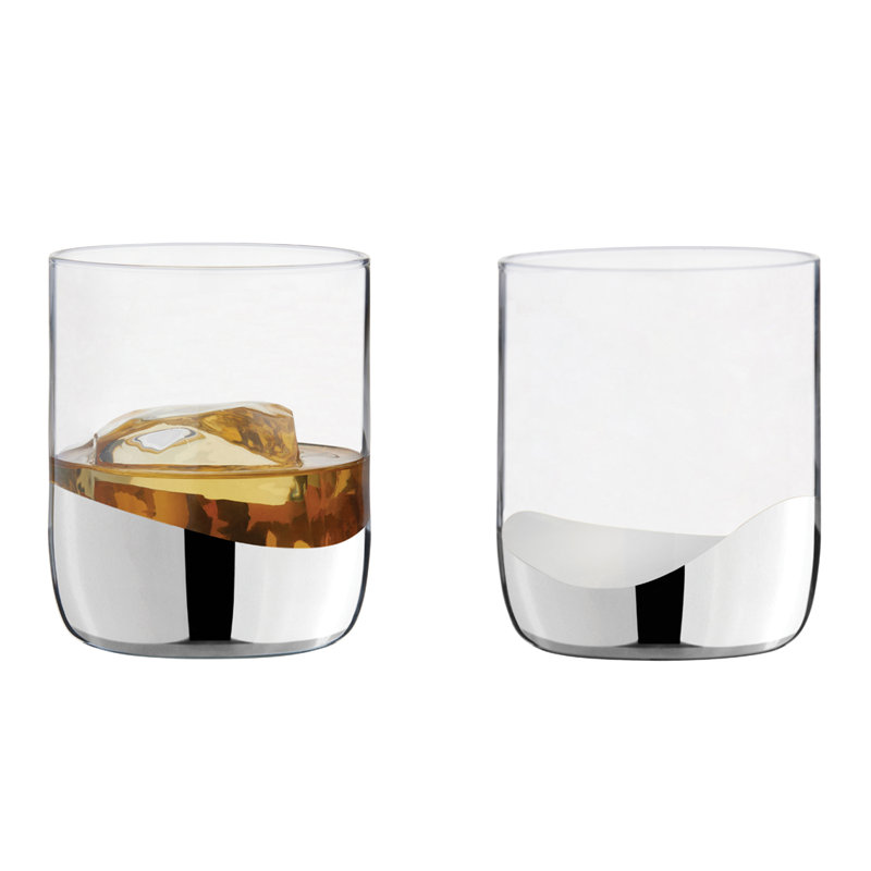 Wave DOF Tumblers, Clear/Silver