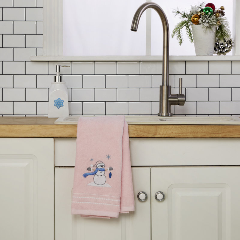 GLAM SNOWMAN EMB HAND-PINK