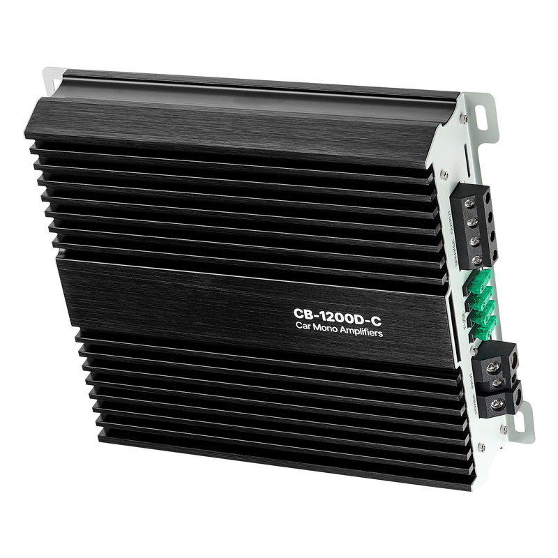 Amplificateur de voiture monobloc, 1200 W RMS MAX, stable 1/2/4 Ohm, amplificateur audio de voiture de classe D à 1 canal avec contrôle de niveau du caisson de basses à distance, filtre passe-bas, amplification des basses et changement de phase, contr?