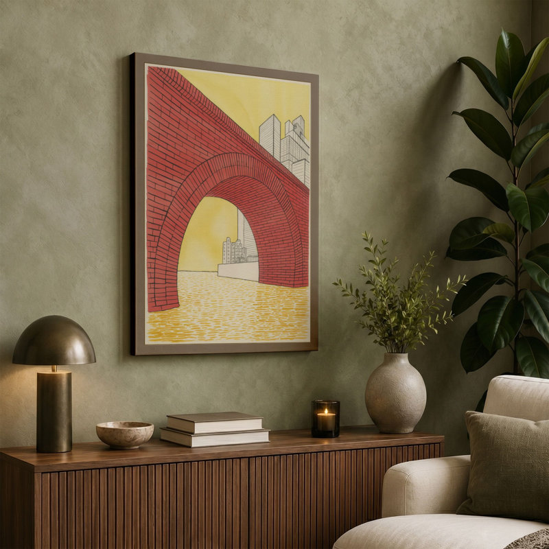 Archway Industrial 1 Piece Wrapped Canvas Wall Art, 36x24 - 91.4 x 61.0 cm, Sage Border