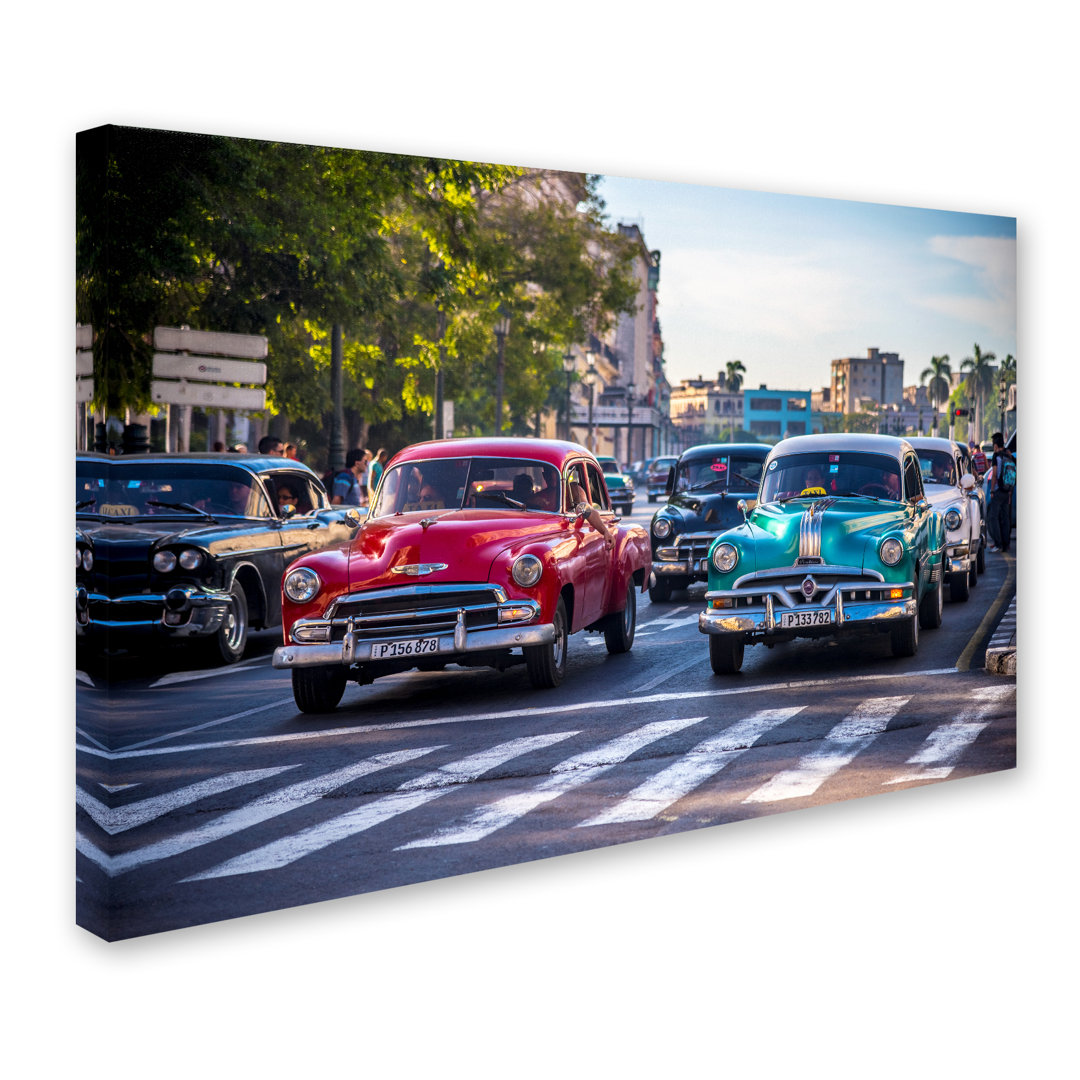 Ann 'Classic Cars 1' Photographic Print on Wrapped Canvas Latitude Run® 