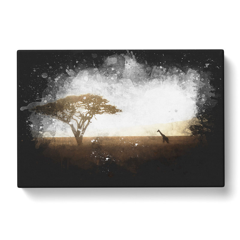 Giraffe In Tanzania - Wrapped Canvas Painting, 40cm H x 60cm W x 3cm D