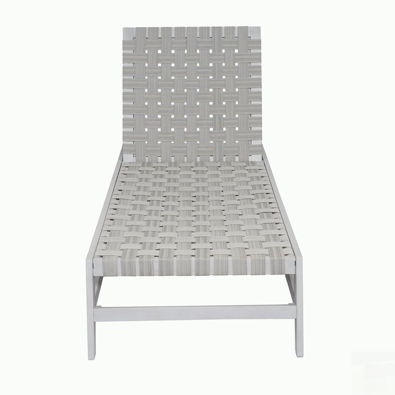 Durable Acacia Wood Outdoor Rope Chaise Lounge With Adjustable Positions For Ultimate Relaxation And Style, Gray
