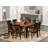 5 Piece Dining Set Includes a Square Dining Table with Butterfly Leaf and 4 Kitchen Chairs, Black & Cherry-2073245413-2122533355-2122533353