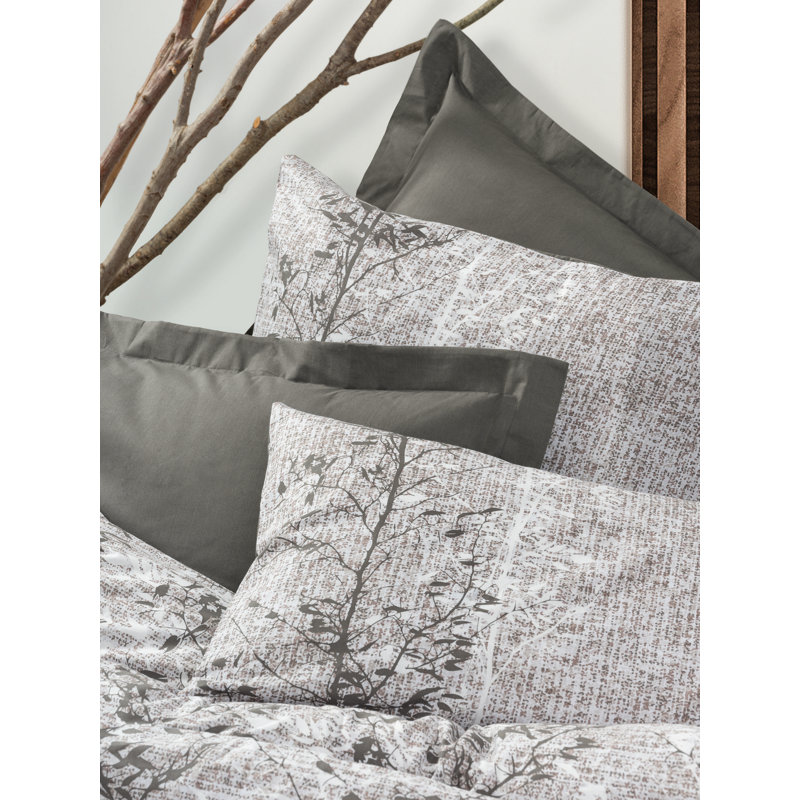 Tile Red Ranforce XXL Quilt Cover Set, 61 x 87 Duvet & 31.5 x 31.5 Pillowcase | 100% Cotton, Machine Washable, 145 Thread Count | Stylish Pigment Printing, Button Closure Design for Ultimate Comfort