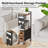 Rustic Narrow Side Table With 5 Storage Units, Slim Nightstand With Drawers, Shelves, And Pocket For Bedside Or Sofa, 7''D X 17''W X 35''H