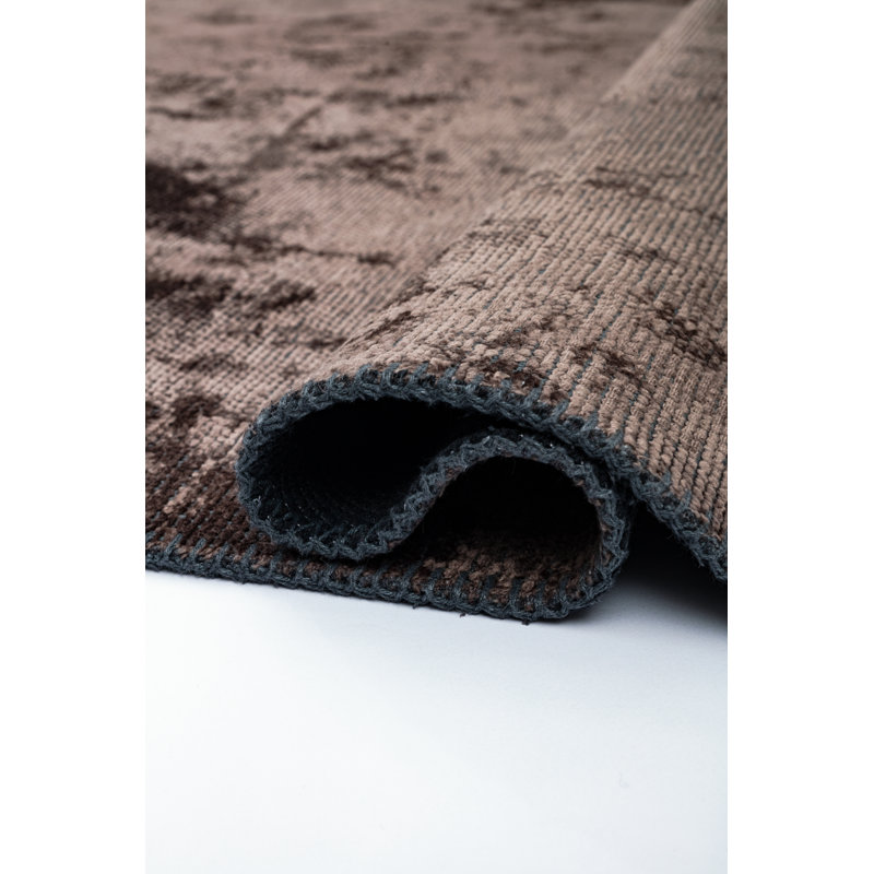 Rapture Brown/Black Luxury Area Rug, Rectangle 7'10" x 11'2"