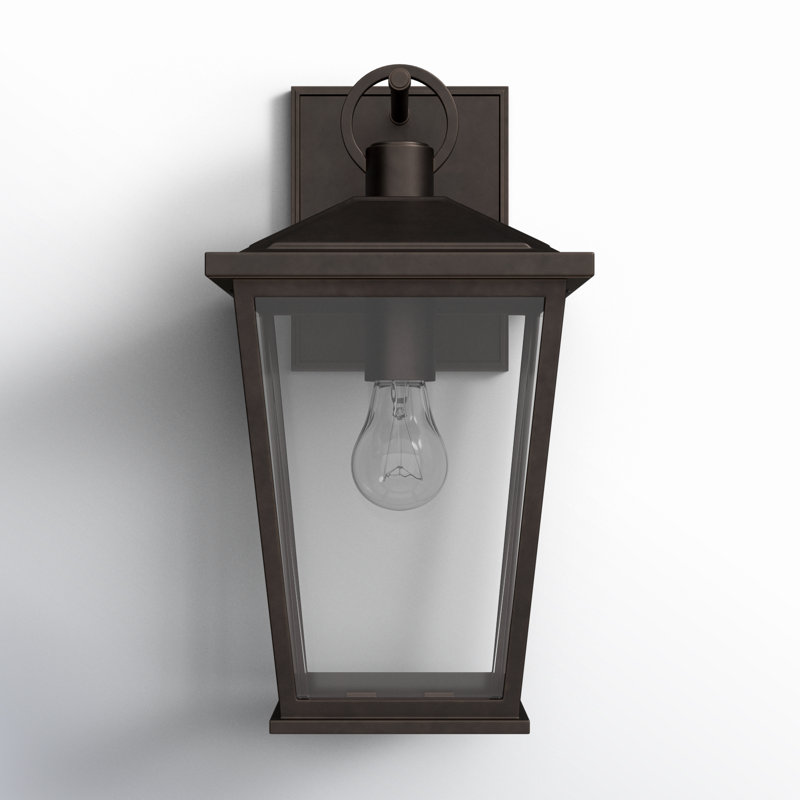 Outdoor Wall Lantern, 14" H x 7.5" W x 8.5" D, Bronze