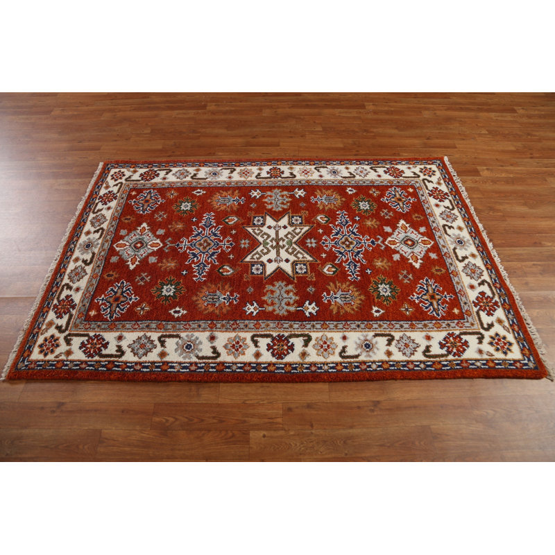 Tapis géométrique Kazak noué à la main