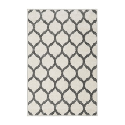 Tapis gris/zone blanche contemporaine