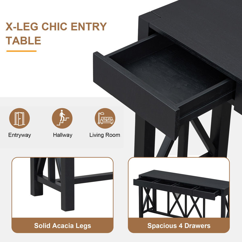Huckins 60" Console Table, Black